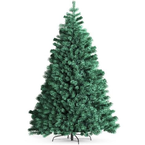 Wowttrelax Sapin de Noël Artificiel 210CM, Aiguilles en PVC avec 1000 Branches Pied Métallique Solide, Arbre de Noël Idéal pour Maison,Bureau,Magasins Hôtels, Vert