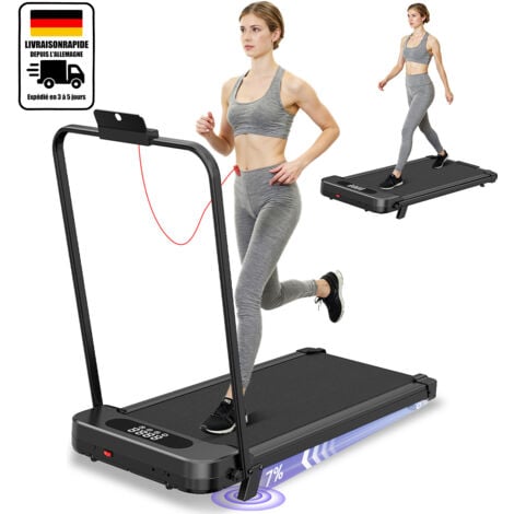 Wowttrelax - Tapis de Course 4 en 1 Pliable - Tapis de Marche - Walking Pad Électrique, Pente 5%, 8 km/h, Moteur 2.5 HP, Surface Large 40 cm, Télécommande,Écran LCD,Capacité 130 kg (noir)