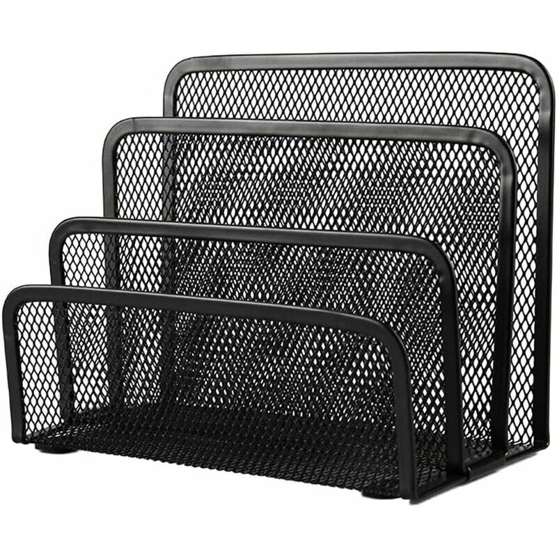 DIY Corbeille à lettres en métal mesh Support de Dossier Porte-magazines en maille métallique Trieur sur Table Porte Document Étagère 3 Couches