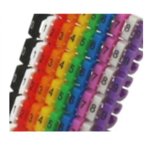 WP Cabling Segnacavi Numerici Colorati 0-9 WPC-MDA-MARK 5,5 mm - Confezione 100 Pezzi