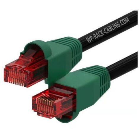 WP WPC-PAT-6U030BL-O cable de red Negro, Verde, Rojo 3 m Cat6 U/UTP (UTP)