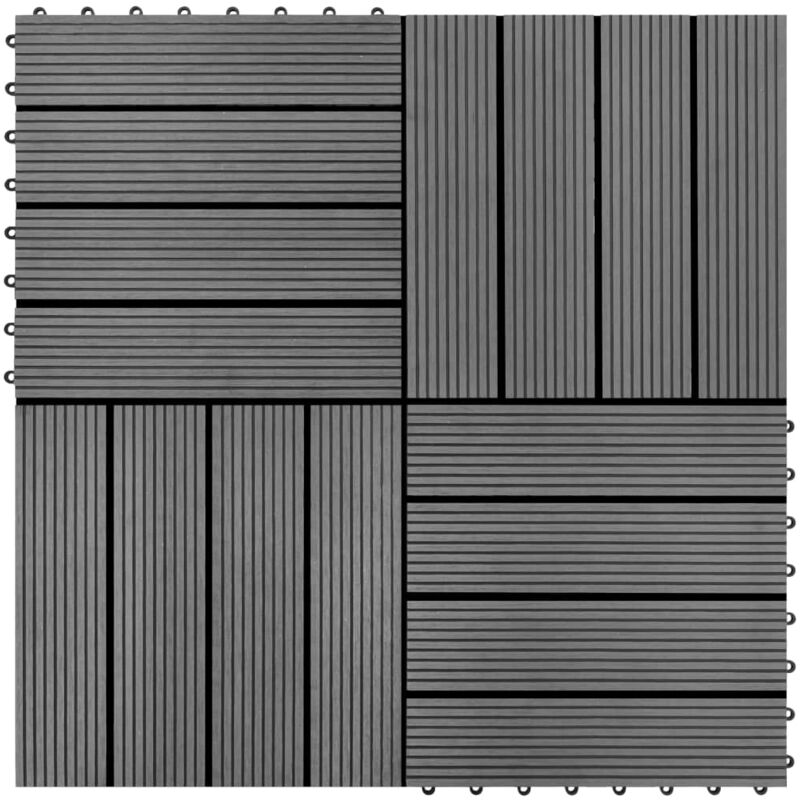 Vidaxl - Carreaux de terrasse wpc 30x30 cm 11 pcs 1 m2 Gris