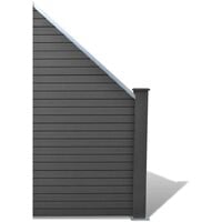 WPC Fence Panel 105x(105-185) cm Slanted Grey