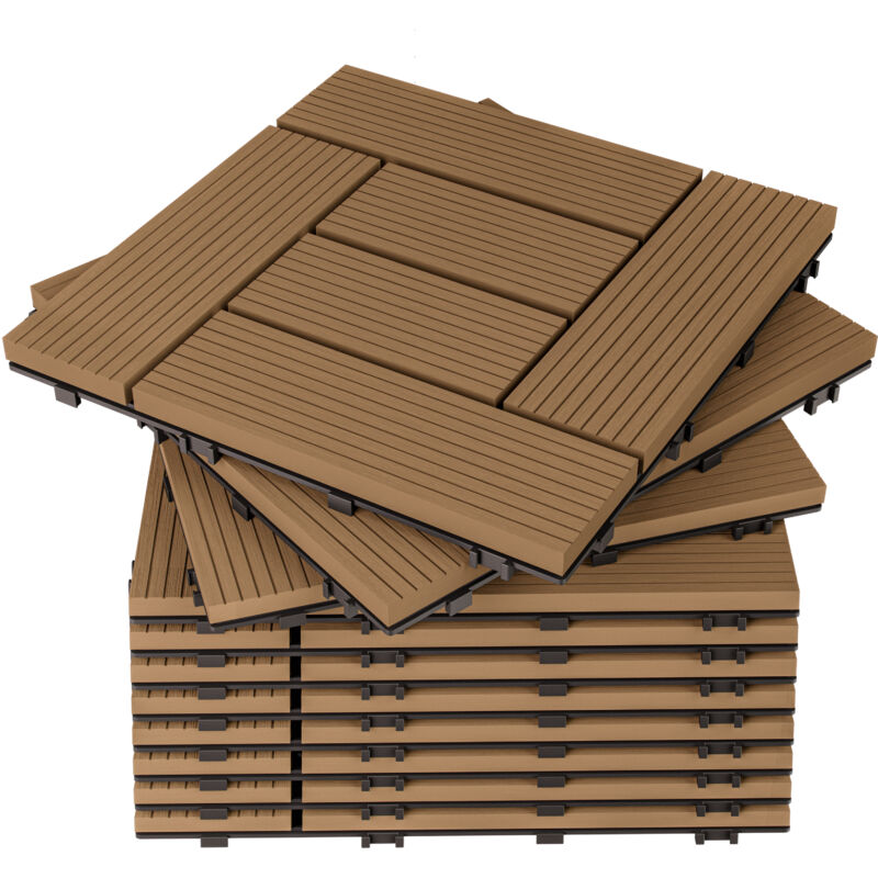 Mosaik Fliesen Terrasse WPC Fliesen Terrassenfliesen Holzfliesen 30x30cm Balkon