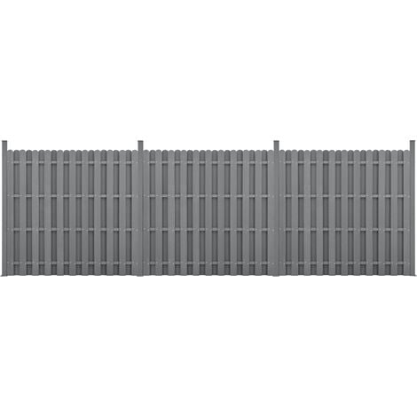 WPC Gartenzaun Langero 185x562 cm Grau neu.holz