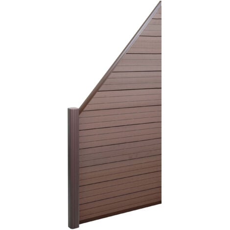 Pare-vue WPC Sarthe, clôture coupe-vent, poteaux alu