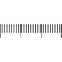 WPC Picket Fence with Posts 3 pcs 6 m Long 60 cm High Grey