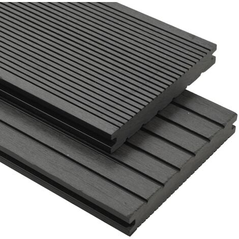 WPC Solid Decking Boards with Accessories 15 m² 4 m Grey