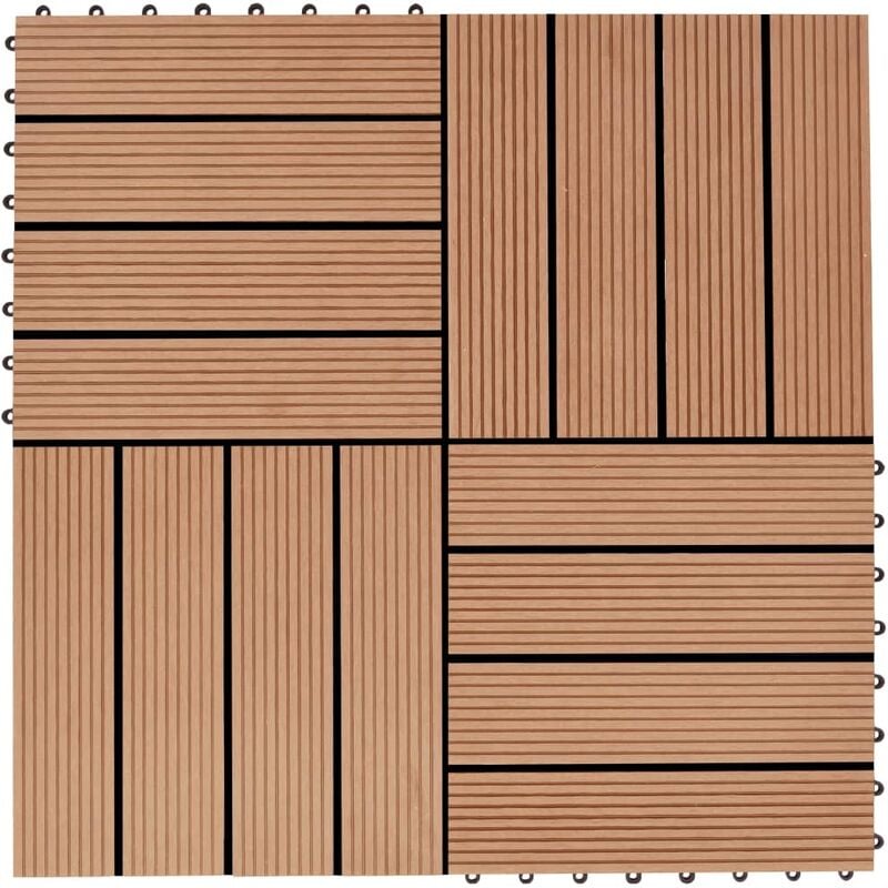 Vidaxl - 11 pcs Decking Tiles wpc 30x30 cm 1 sqm Teak Colour