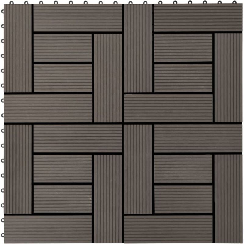 Vidaxl - 11 pcs Decking Tiles wpc 30x30 cm 1 sqm Dark Brown