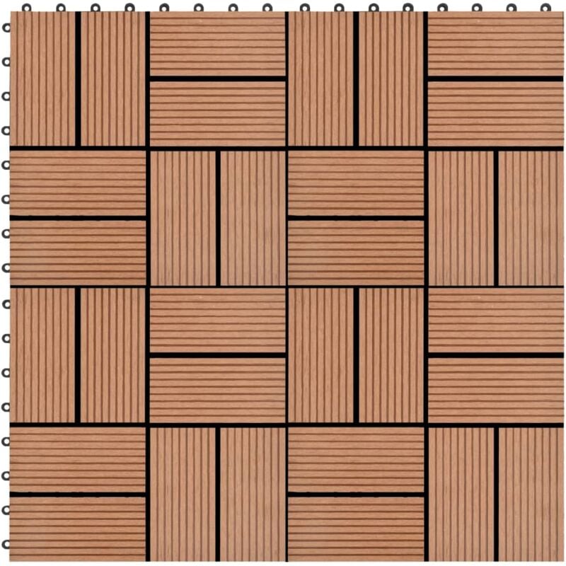 Vidaxl - 11 pcs Decking Tiles wpc 30x30 cm 1 sqm Brown