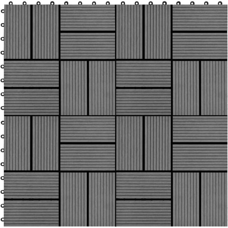 Vidaxl - 11 pcs Decking Tiles wpc 30x30 cm 1 sqm Grey