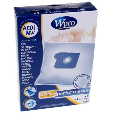 Wpro Ae01Mw 4 Bolsas Aspiradora + 1 Filtro Motor
