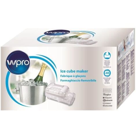 Wpro – Fabrique de glaçons ICM101 – Capacité 48 glaçons – 2 bacs amovibles – Compatible réfrigérateurs 484000001113
