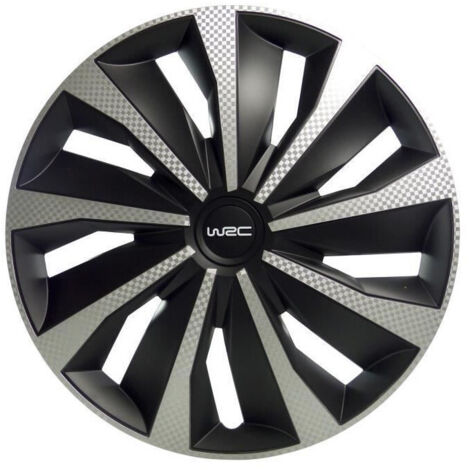 WRC Set di 4 Coprimozzi 16 Stile Carbonio