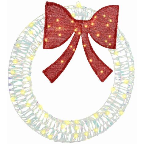 Wreath with 60 LEDs Warm white 75 cm PET vidaXL