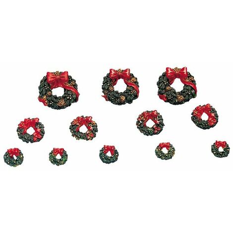 Wreaths With Red Bow Set of 12 Cod. 34957