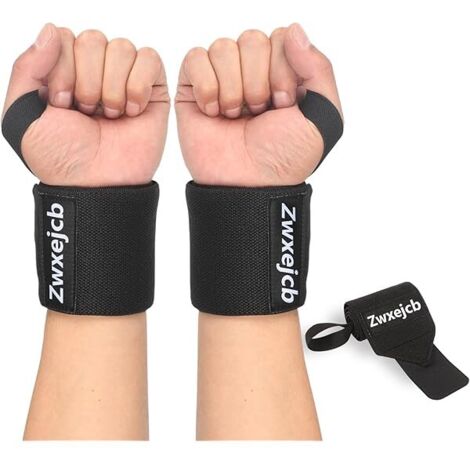 Wrist Wraps - 36 cm x 5 cm - Polyester Nylon Blend - For Bench Press Shoulder Press Strength Training - 1 Pair