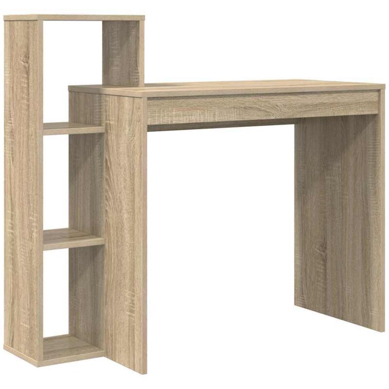 Vidaxl - Desk With Shelf Sonoma Oak 100 X 40 X 90 Cm Engineered Wood