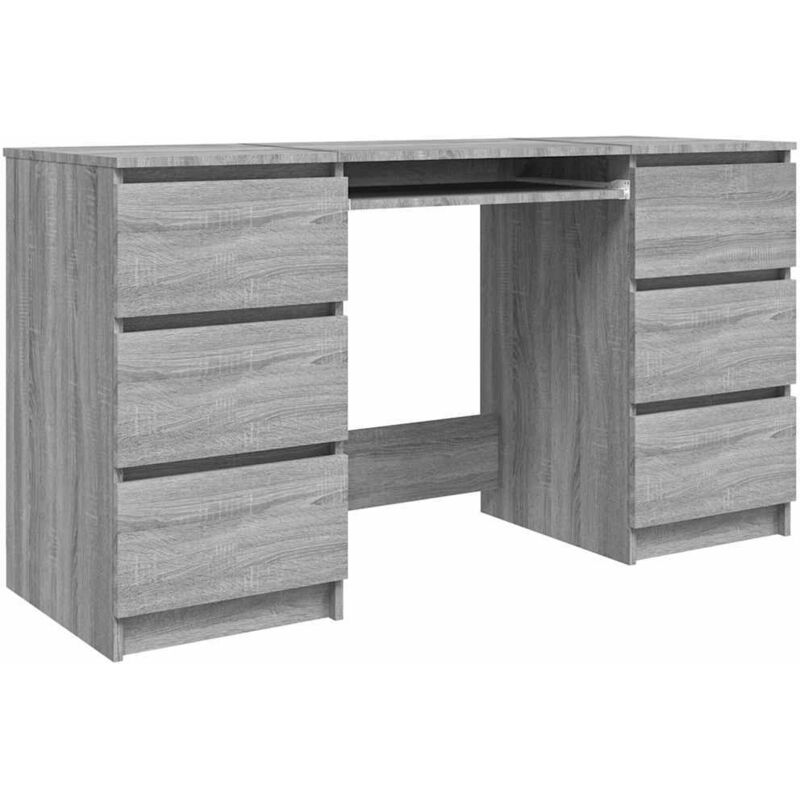 Vidaxl - Writing Desk Grey Sonoma 140x50x77 Cm Engineered Wood