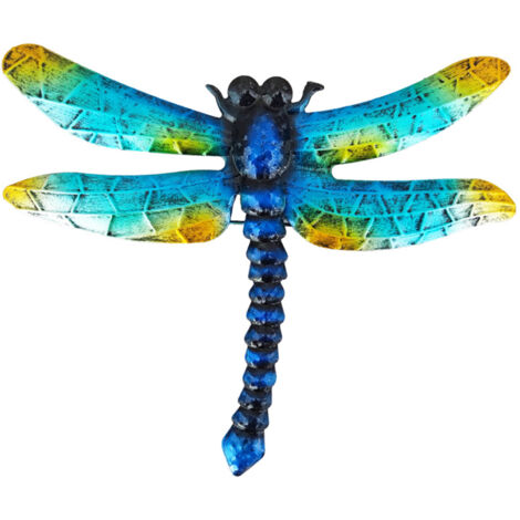 Wrought Iron Dragonfly Wall Hanging Courtyard Garden Porch Home Wall Balcony Art Decoration Outdoor Indoor Decor