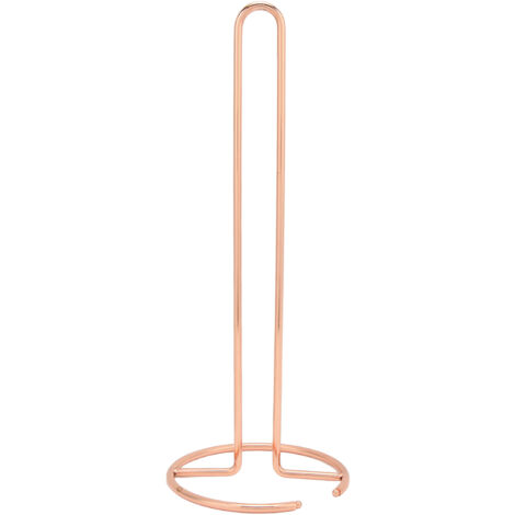 Wrought Iron Tissue Holder Smoother Surfaces Simple 1 Piece Molding Tissue Reserve Paper Holder for Office Kitchen Desktop Rose Gold