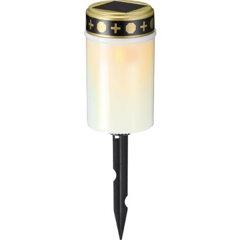 Lampe à Bougie Solaire à LED Lampe Sacrificielle de Cimetière