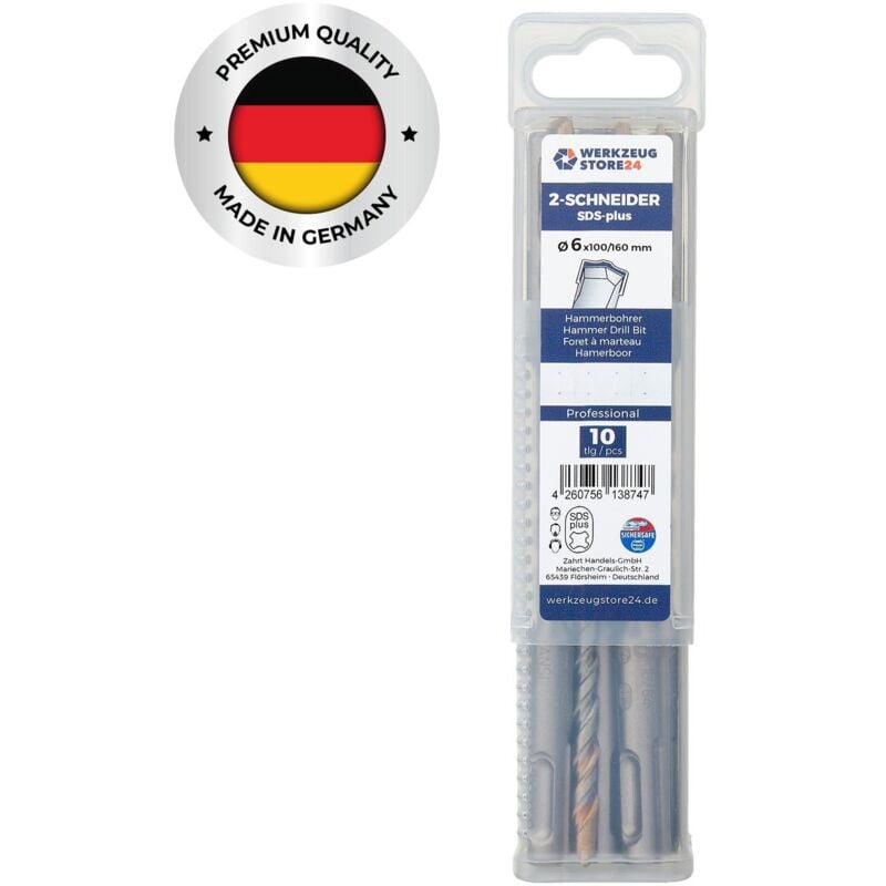 10x SDS-Plus Forets marteau pro ø 6 x 160 / 100 mm 100420 - Ws24