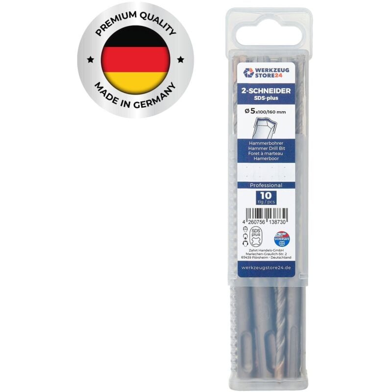 10x SDS-Plus Forets marteau pro ø 5 x 160 / 100 mm 100419 - Ws24