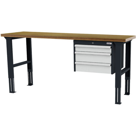 WS24 Arbeitstisch höhenverstellbar Schubladen: 1 x 100 2 x 150 B x T x H 2.000 x 600 x 760-1060 mm - WS24-100407