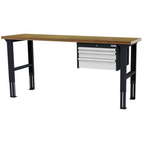 WS24 Arbeitstisch höhenverstellbar Schubladen: 1 x 50 1 x 100 1 x 150 B x T x H 2.000 x 600 x 760-1060 mm - WS24-100405