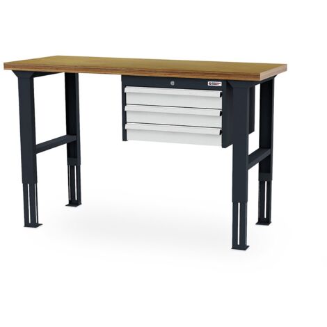 WS24 Arbeitstisch höhenverstellbar Schubladen: 3 x 100 B x T x H 1.500 x 600 x 760-1060 mm - WS24-100402