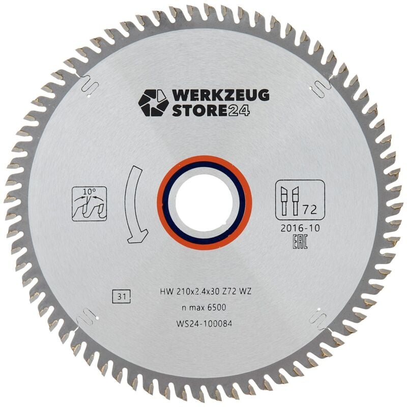 Ws24 - Lame de scie circulaire hm pour le bois 210 x 2,4 x 30 WZ72 100084