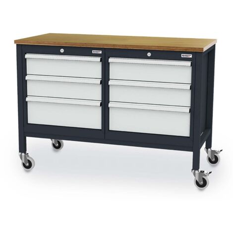 WS24 Mobile Kastenwerkbank B x T x H 1300 x 600 x 960 mm - WS24-100139