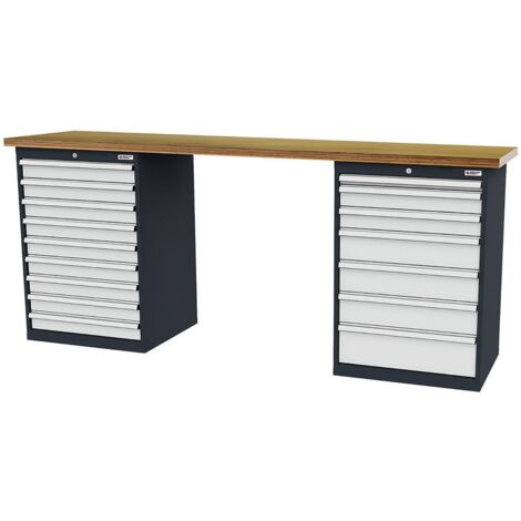 WS24 Reihenwerkbank B x T x H 2.500 x 600 x 1060 mm - WS24-100224