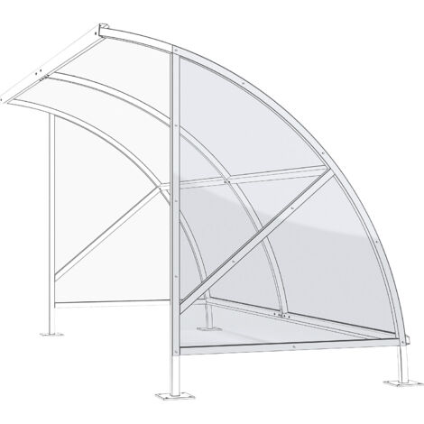 WSM, Panneau latéral pour abri pour vélos, en polycarbonate,