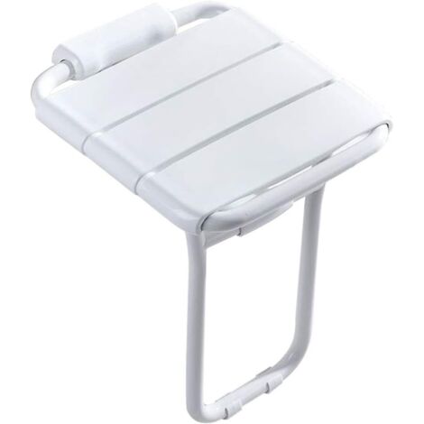 Wtite Tabouret de Douche Mural siège Rabattable  Tabouret de Bain pour la Douche  Chaises de Salle de Bain avec Pieds pour Personnes âgées handicapées, Cadre en Alliage d'alumini