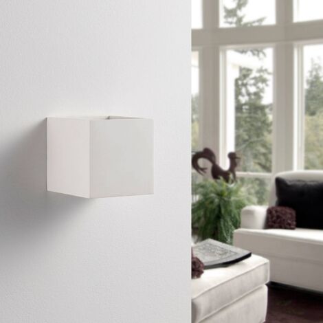 Wurfelformige Led Wandlampe Kay Aus Gips