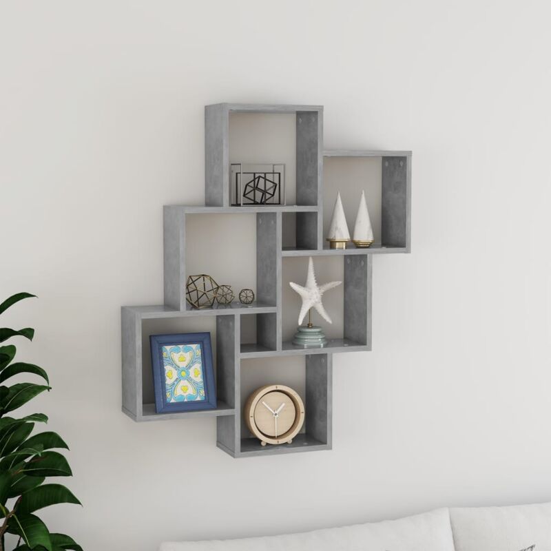 Würfelregal Betongrau 78x15x93 Cm Holzwerkstoff Vidaxl