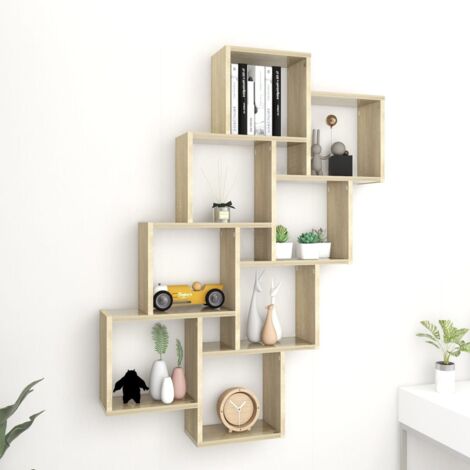 Würfelregal Sonoma-Eiche 90x15x119 cm Holzwerkstoff CFW700884