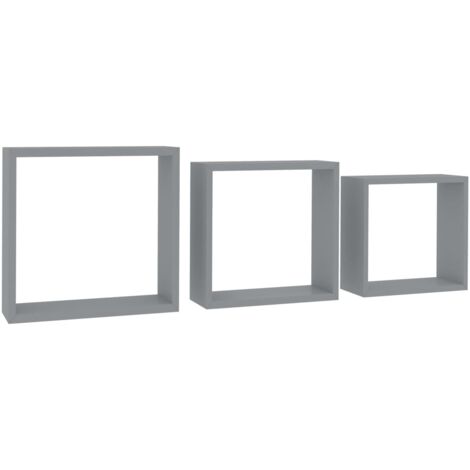 Würfelregale 3 Stk. Grau MDF vidaXL