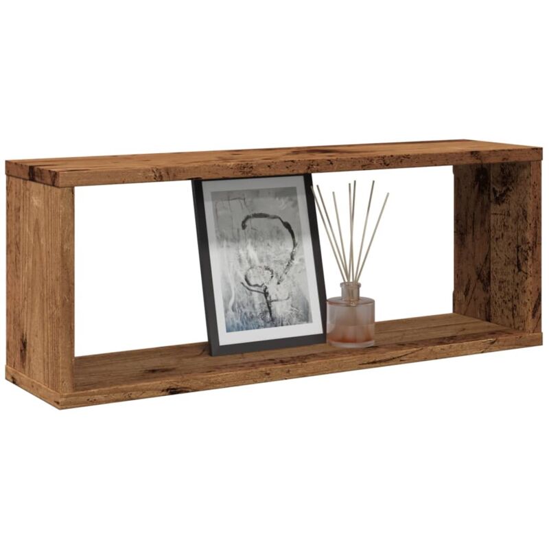 Würfel-wandregale 2 Stk. Altholz-optik 60x15x23 Holzwerkstoff Vidaxl