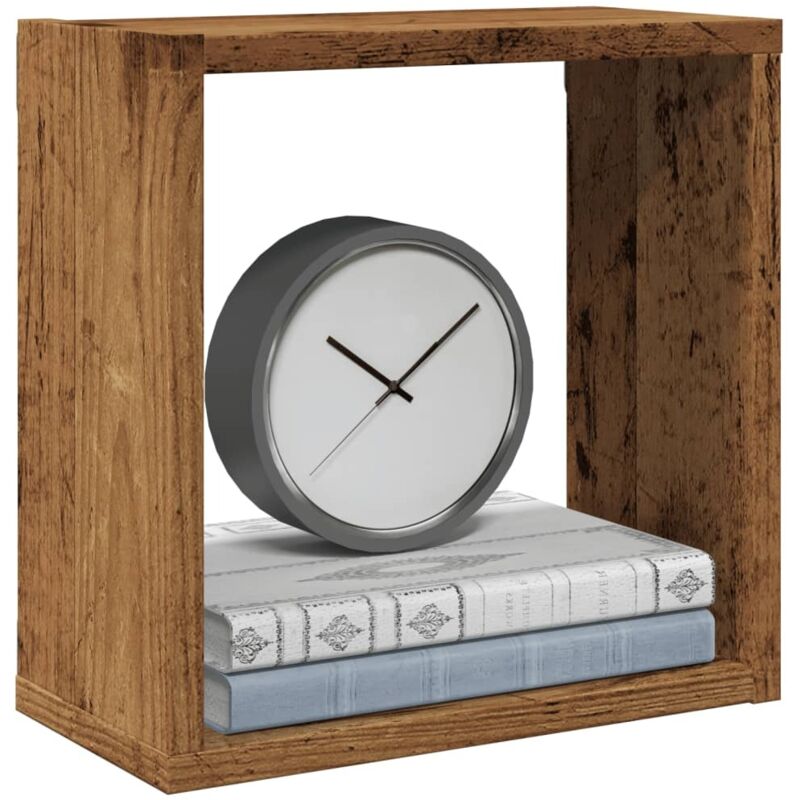 Vidaxl Würfel-wandregale 4 Stk. Altholz-optik 30x15x30 Holzwerkstoff