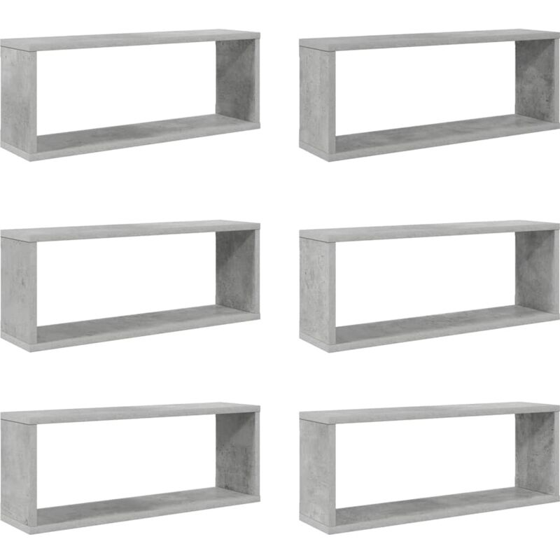 Würfelregale 6 Stk. Betongrau 60x15x23 Cm Holzwerkstoff - Vidaxl