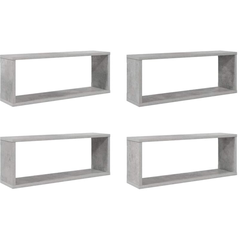 Würfelregale 4 Stk. Betongrau 60x15x23 Cm Holzwerkstoff Vidaxl