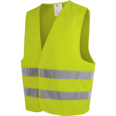 Würth Modyf – Gilet haute-visibilité jaune fluo EN 20471 – Tissu fluorescent – Bandes réfléchissantes 5 cm – Fermeture scratchée – Taille unique - EN20471