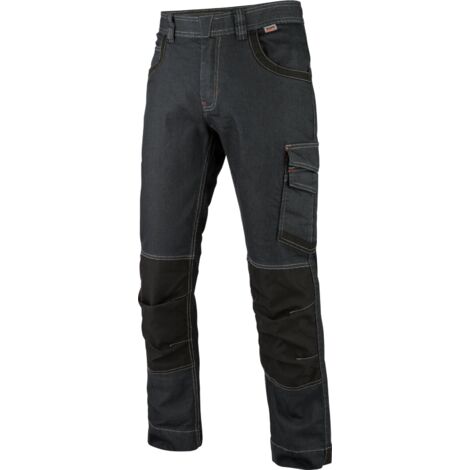 Würth Modyf – Jean de travail Cordura noir 56 – 13 poches extérieures – Poche pour mètre – Genoux préformés et renforcés – Braguette zippée YKK