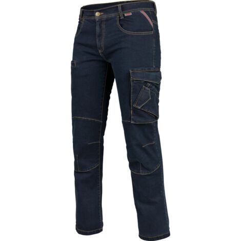 Würth Modyf – Jeans de travail multipoches stretch – 8 poches externes – Braguette zippée YKK – Genoux préformés pour professionnels du bâtiment