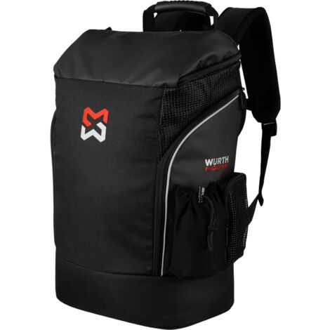 Würth Modyf – Sac à dos noir 35L – Matériaux déperlants – Compartiment principal zippé – Sangles réglables et dos renforcé – Poches latérales pratiques