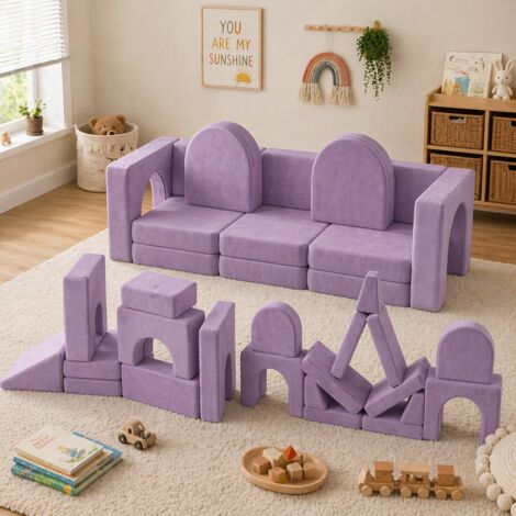 WUMAGIN - Canapé de jeu modulaire - 13PCS - Modes de combinaison multiples - Développer la créativité et les compétences sociales - Convient aux enfants et aux adolescents - Violet